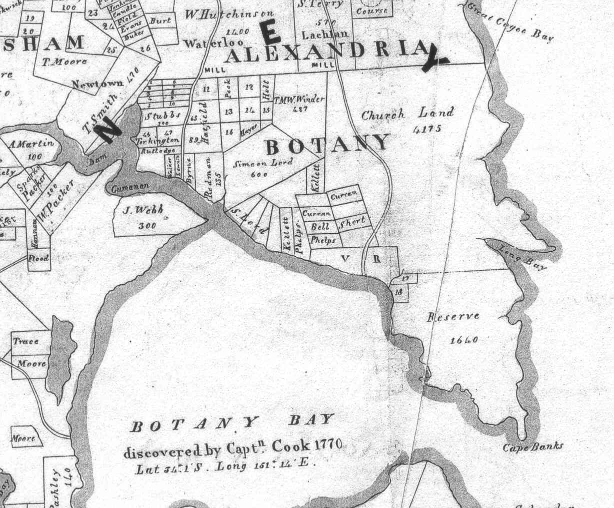 BOTANY BAY 1850s (Wells Map) » My Early Pioneers and Their Lives